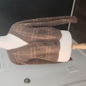 Everlane alpaca plaid cardigan NWT